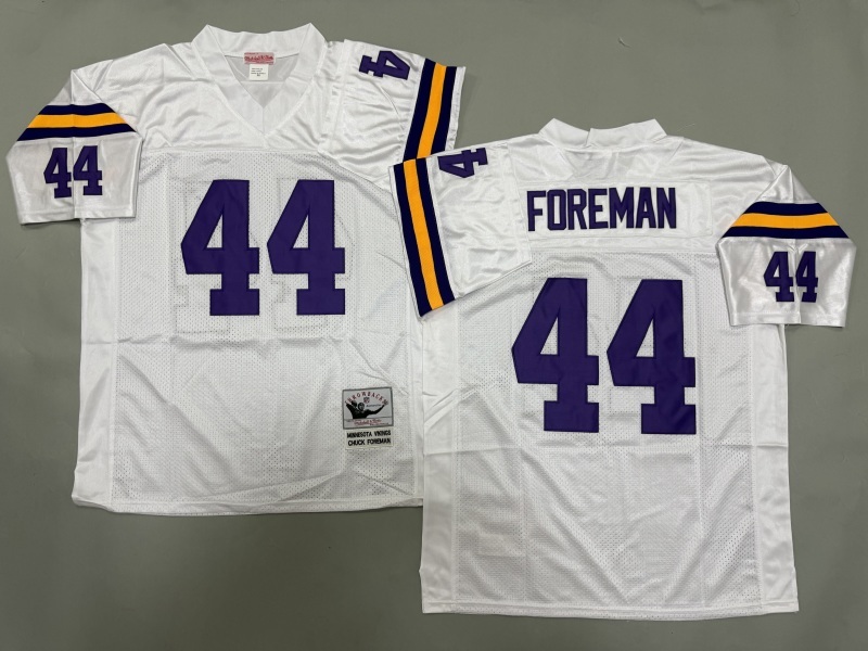 Men 2025 Minnesota Vikings #44 Foreman white Throwback Limited NFL Jersey style 001->minnesota vikings->NFL Jersey